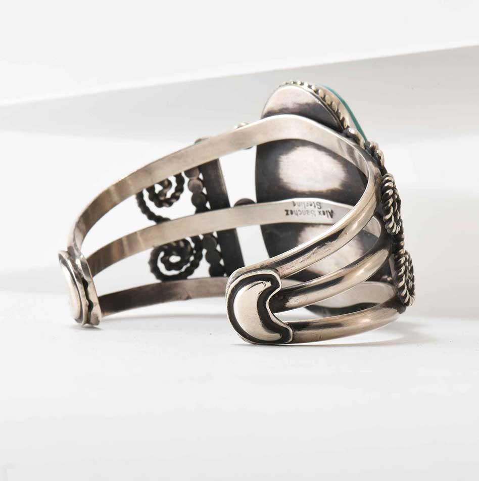 Alex Sanchez Turquoise and Twisted Wire Swirl Cuff