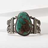 Alex Sanchez Turquoise and Twisted Wire Swirl Cuff