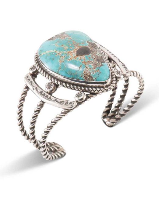 Alex Sanchez Turquoise and Twisted Wire Cuff