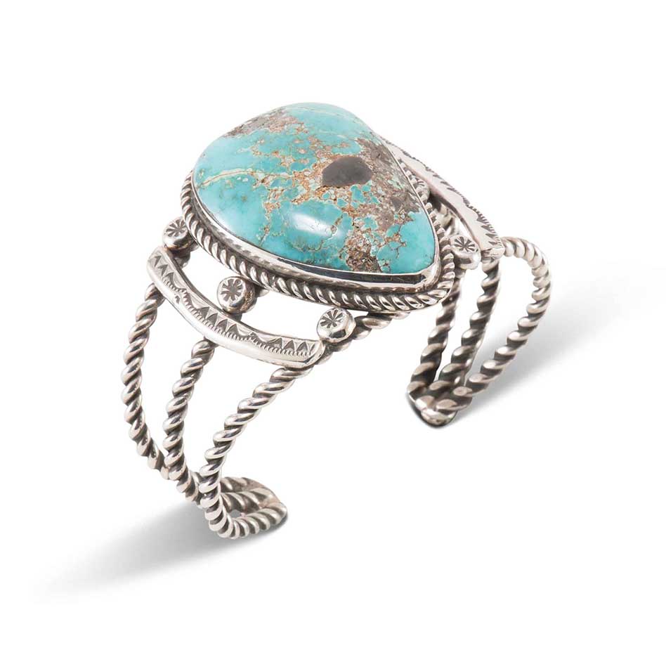 Alex Sanchez Turquoise and Twisted Wire Cuff