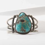 Alex Sanchez Turquoise and Twisted Wire Cuff
