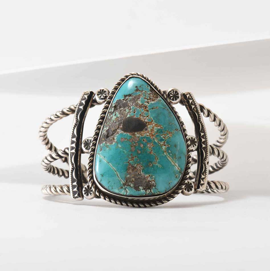 Alex Sanchez Turquoise and Twisted Wire Cuff