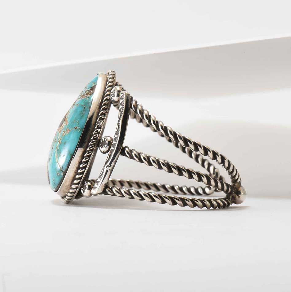 Alex Sanchez Turquoise and Twisted Wire Cuff