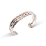 Stamped Silver and Twisted Wire Cuff