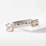 Stamped Silver and Twisted Wire Cuff