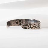 Fred Harvey Era Stamped Silver and Turquoise Cuff