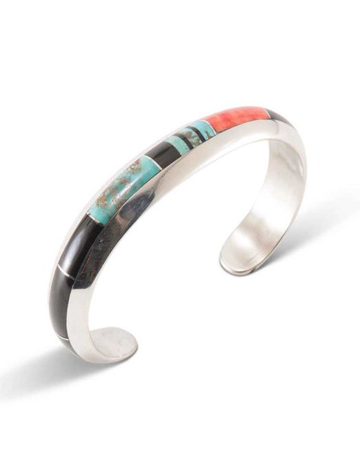 Jimmy Poyer Multi Stone Wide Inlay Cuff