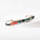 Jimmy Poyer Multi Stone Wide Inlay Cuff