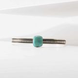 Bruce Morgan Turquoise and Stamped Sterling Silver Cuff