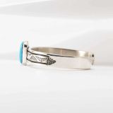 Bruce Morgan Turquoise and Stamped Sterling Silver Cuff
