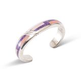 Aaron Toadlena Sugilite and Coral Inlay Cuff