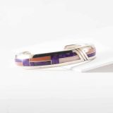 Aaron Toadlena Sugilite and Coral Inlay Cuff