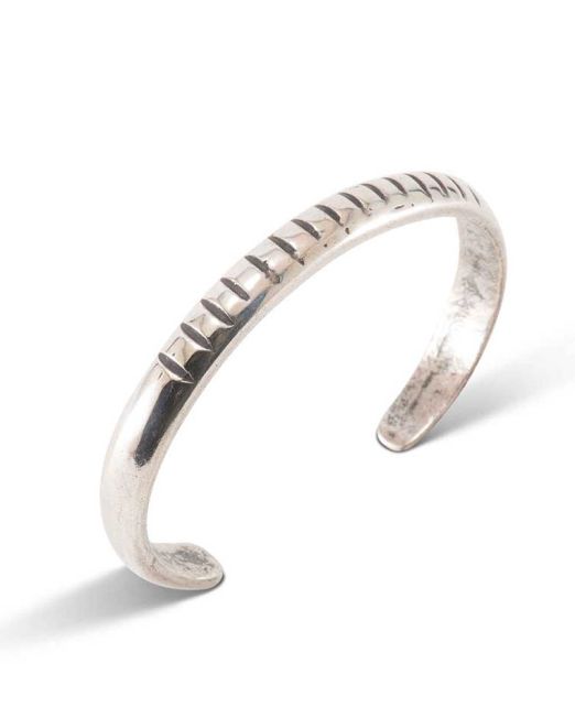 Vintage Navajo Stamped Silver Cuff