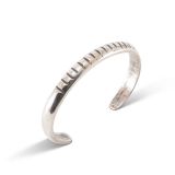 Vintage Navajo Stamped Silver Cuff
