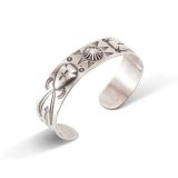 Fred Harvey Era Stamped Coin Silver Cuff