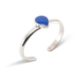 Joe H Quintana Lapis and Sterling Silver Cuff