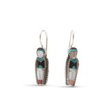 Leo Poblano Inlay Figure Earrings