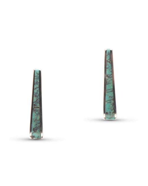 Jimmy Poyer Long Turquoise Inlay Studs
