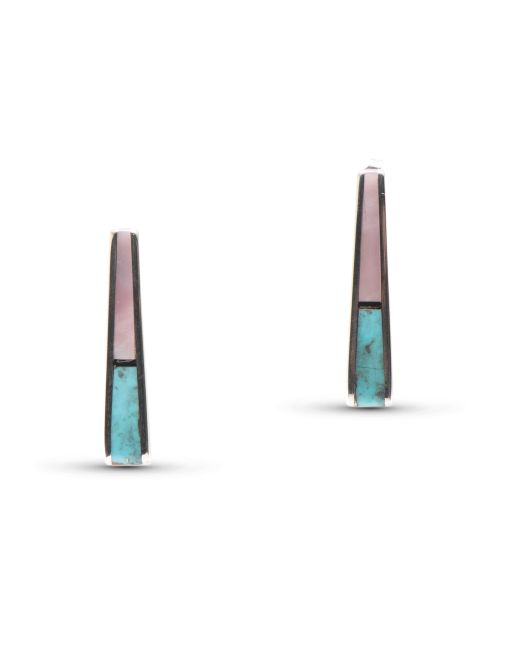 Jimmy Poyer Long Multi Stone Inlay Studs