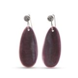 Piki Wadsworth Purple Wampum Shell Earrings