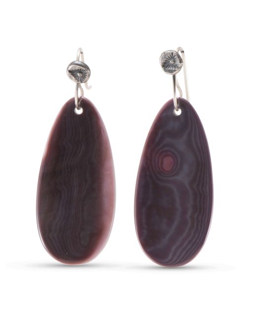Piki Wadsworth Purple Wampum Shell Earrings