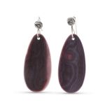 Piki Wadsworth Purple Wampum Shell Earrings