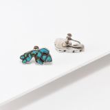 Vintage Zuni Inlay Turquoise Rainbow Man Screw Back Earrings