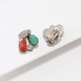 Dan Simplicio Turquoise and Coral Clip On Earrings