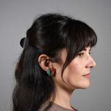 Dan Simplicio Turquoise and Coral Clip On Earrings