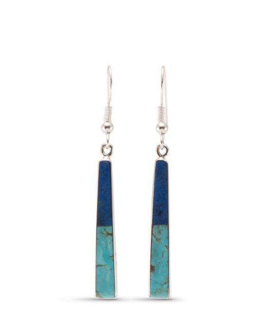 Jimmy Poyer Lapis and Turquoise Inlay Earrings