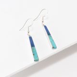 Jimmy Poyer Lapis and Turquoise Inlay Earrings