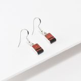 Jimmy Poyer Apple Coral and Jet Inlay Earrings