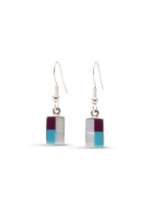 Jimmy Poyer Multi Stone Inlay Earrings