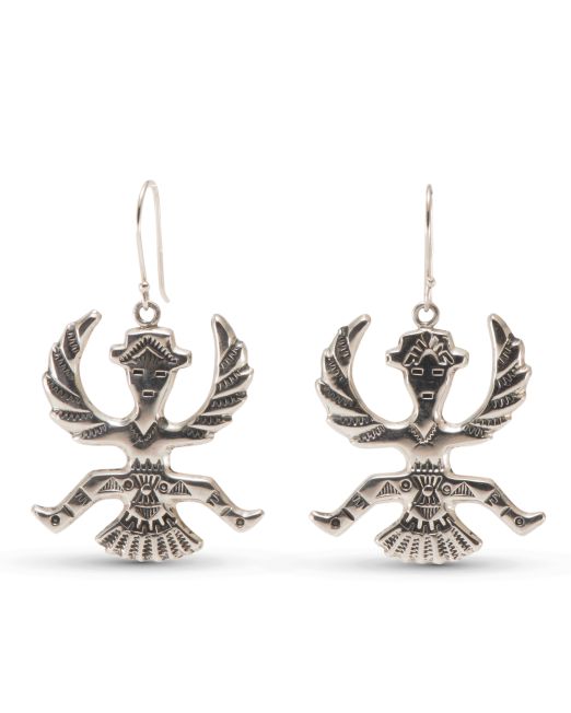 Cast Sterling Silver Knifewing Man Earrings