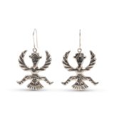 Cast Sterling Silver Knifewing Man Earrings