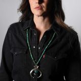 Mike Bird-Romero Beaded Persian Turquoise Necklace with Naja Pendant