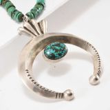 Mike Bird-Romero Beaded Persian Turquoise Necklace with Naja Pendant