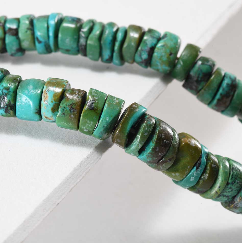 Mike Bird-Romero Beaded Persian Turquoise Necklace with Naja Pendant