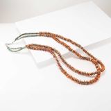 Two Strand Beaded Turquoise and Spiny Oyster Shell Necklace