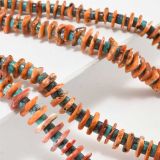 Two Strand Beaded Turquoise and Spiny Oyster Shell Necklace