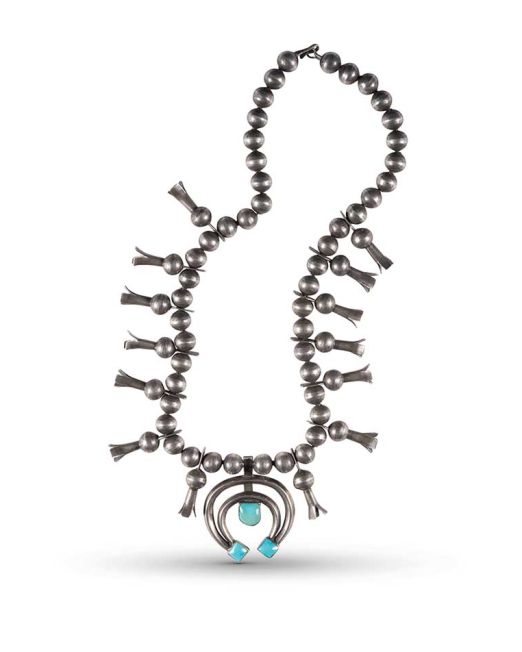 Morris Robinson Squash Blossom Necklace with Turquoise