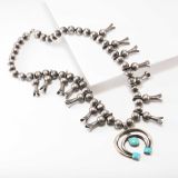 Morris Robinson Squash Blossom Necklace with Turquoise