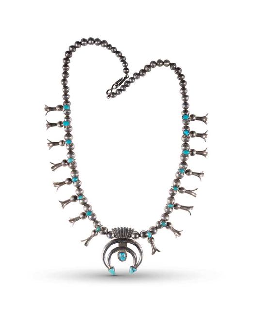 Morris Robinson Squash Blossom Necklace with Turquoise