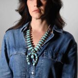 Vintage Navajo Turquoise Squash Blossom Necklace Circa 1950s