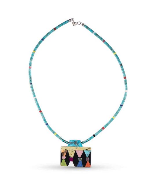 Mary Louise Tafoya Abstract Mosaic Necklace