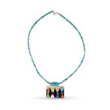 Mary Louise Tafoya Abstract Mosaic Necklace
