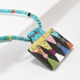 Mary Louise Tafoya Abstract Mosaic Necklace