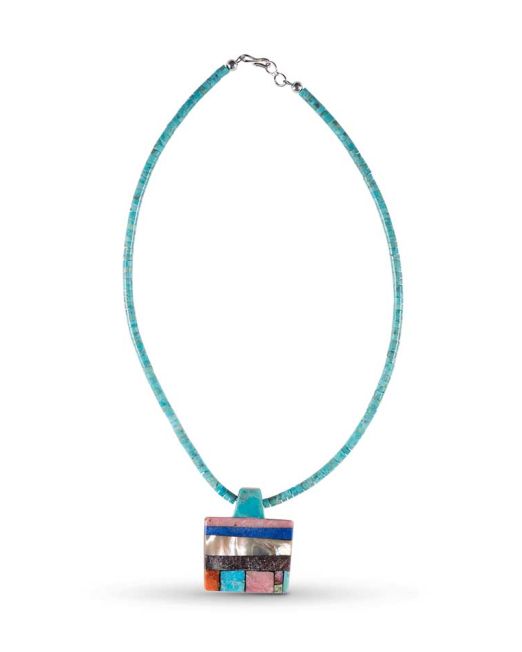 Mary Louise Tafoya Abstract Mosaic Necklace