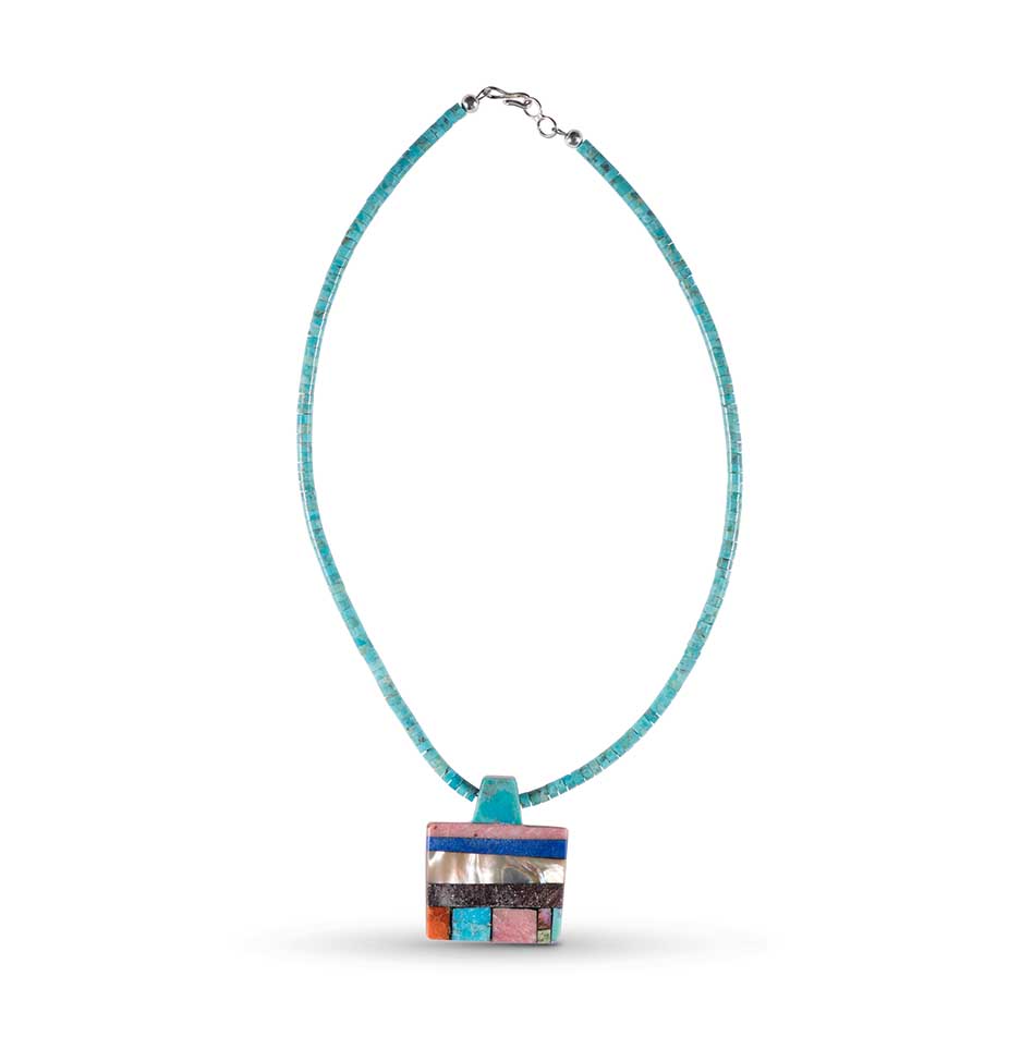 Mary Louise Tafoya Abstract Mosaic Necklace