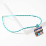 Mary Louise Tafoya Abstract Mosaic Necklace